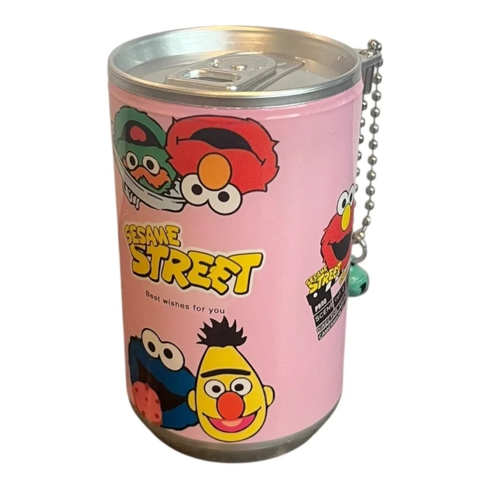 Sesame Street Mini Wet Wipes 30pc Pink Can Keychain Elmo Cookie Monster